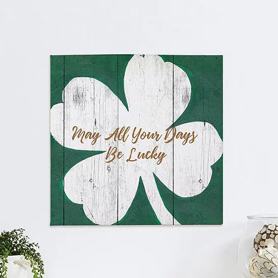 St. patrick's day gift ideas with a personalized photo canvas.