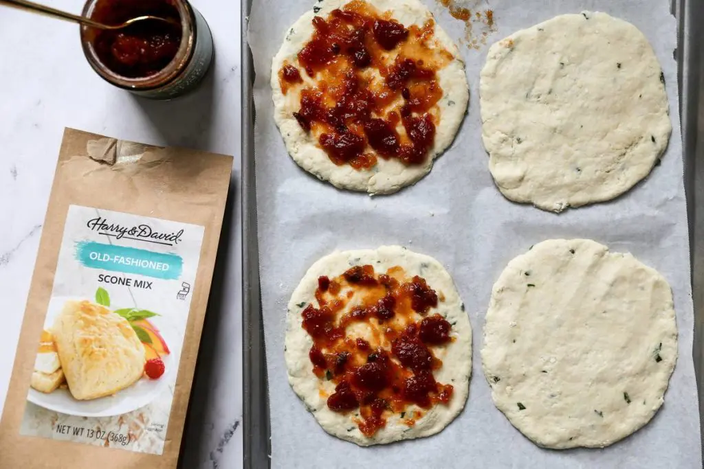 making the savory scones