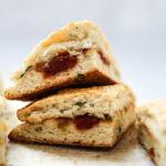 Parmesan-Basil Savory Scones with Pepper & Onion Relish Filling