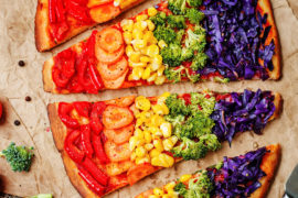 rainbow vegan pizza