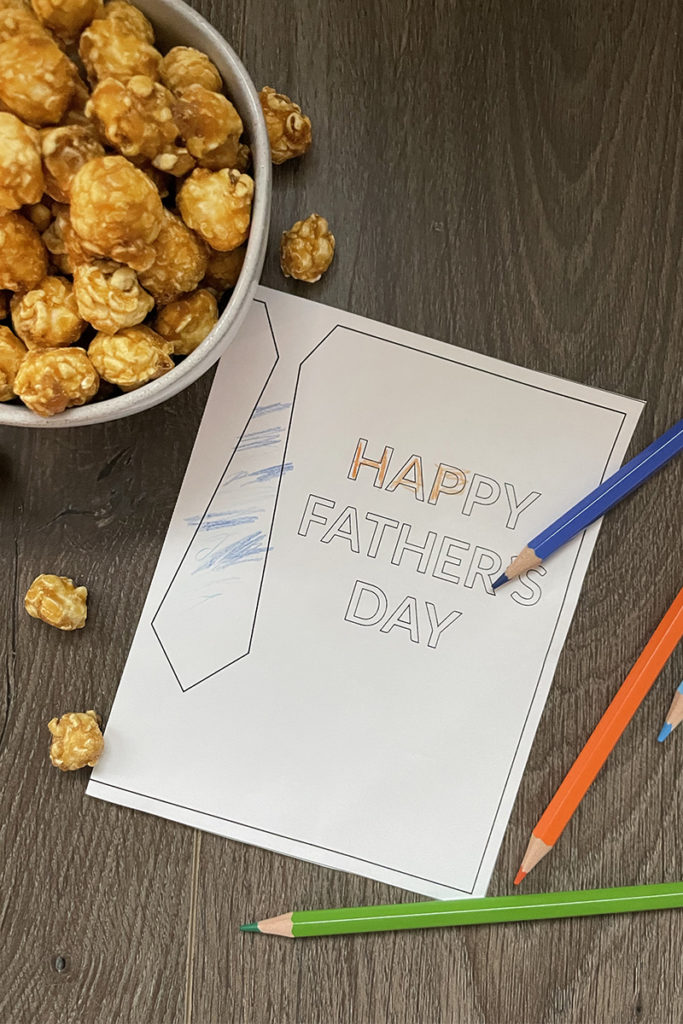 colored in fathers day card