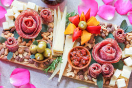 floral-inspired charcuterie board