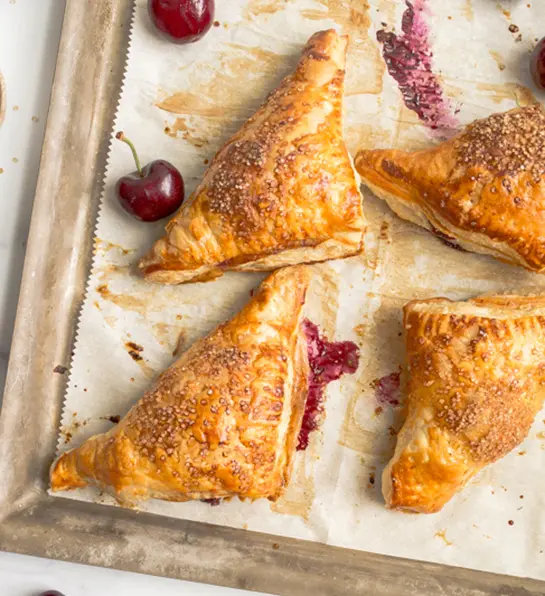 Last-minute Father's Day gift ideas with a tray of cherry turnovers.