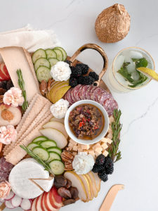 pear mojito paired with charcuterie board
