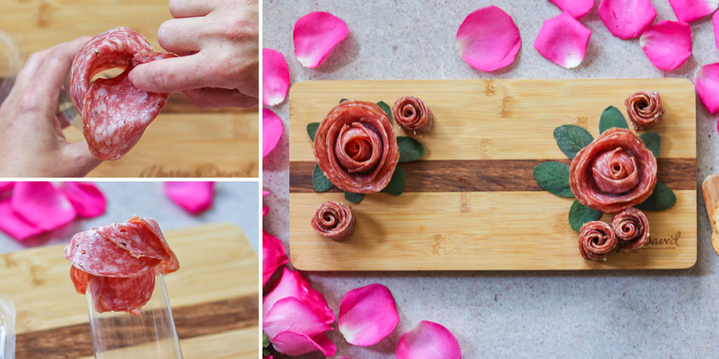 steps to creating salami roses