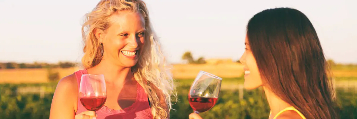 bachelorette party -- women drinking wine image