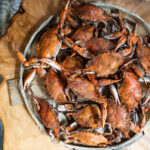 This is an image of April recipes. Chef Mike Price's soft shell crab