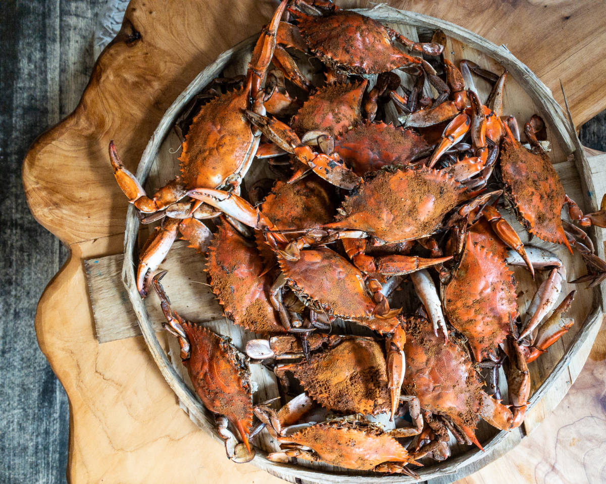 This is an image of April recipes. Chef Mike Price's soft shell crab