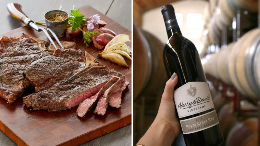 Fall wine pairings image - Harry & David wine with lamb porterhouse