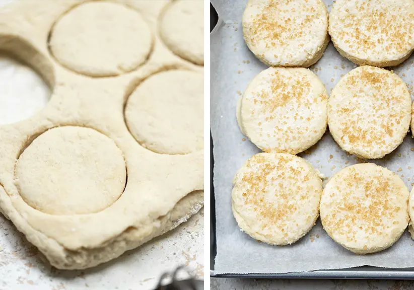 Peach shortcake cooking process.