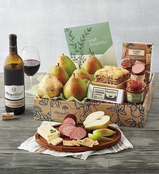 Sympathy gift ideas image - Harry & David Classic Sympathy Gift Box with Wine