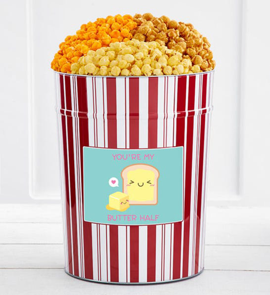 anniversary gift guide image personalized gallon popcorn tin
