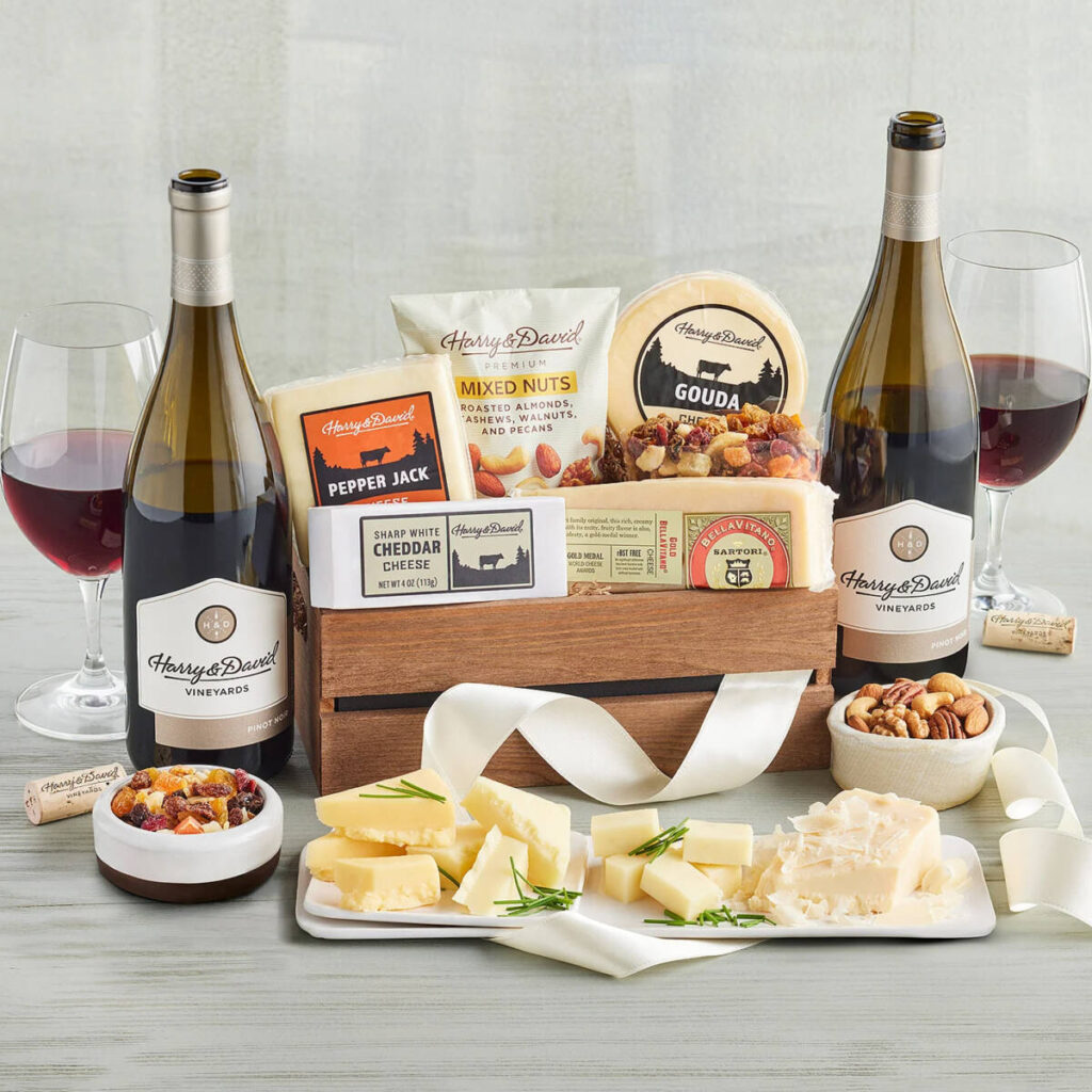 gifts for caregivers cheese wine