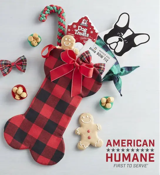 A photo of Max & Milo holiday dog stocking
