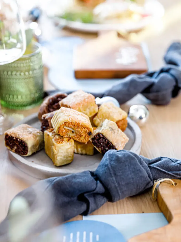 Hanukkah brunch with a plate of rugelach.