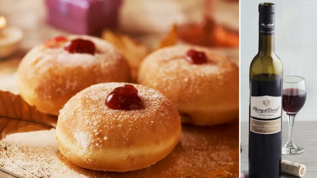 Hanukkah wine pairing with sufganiyot