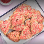 This is an image of strawberry hand pies