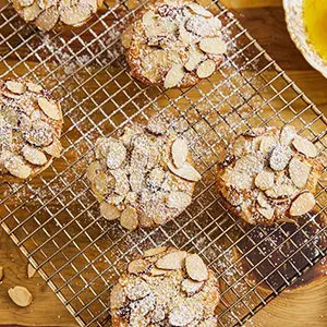 A photo of April recipes with a tray of bostock French pastries