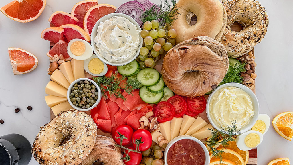 A photo of a bagel board