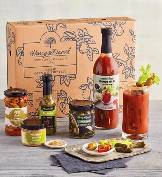 A photo of birthday gifts for brothers with a bloody mary kit