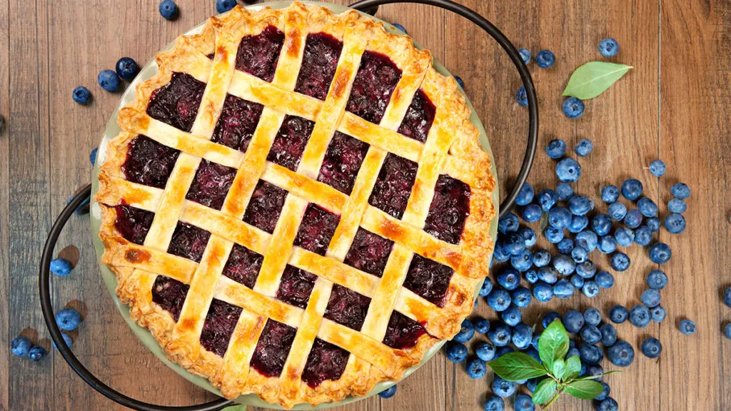 A photo of blueberry pie