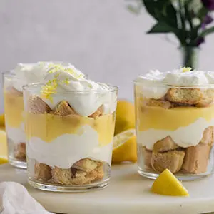 A photo of may recipes with lemon parfaits