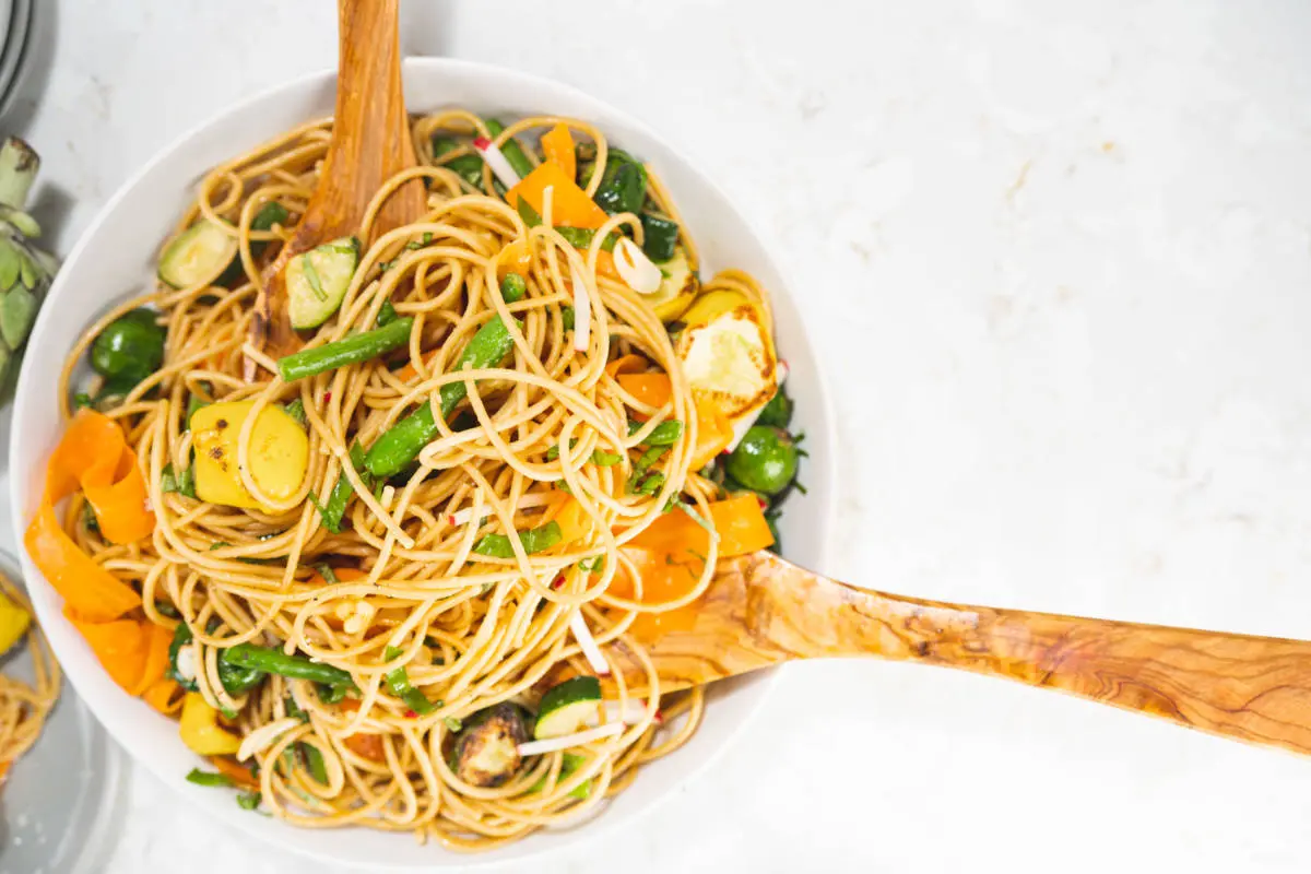 This is an image of a pasta primavera recipe.