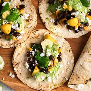 A photo of june recipes with a plate of vegetarian tacos