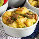 Mushroom, Bacon and English Muffin Strata