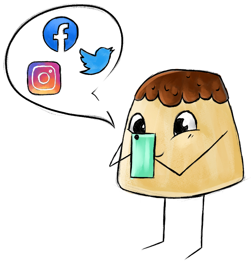 Food puns. Pudding shares this article on social media.