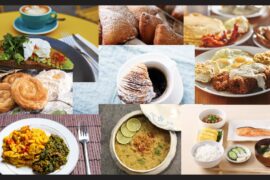 Breakfast around the world with multiple breakfast dishes from all over the globe.
