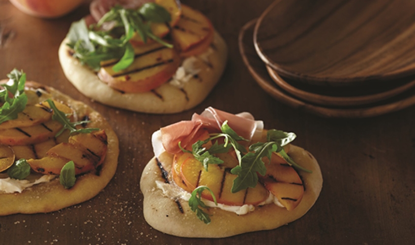 Grilled Pizza Recipe with Peaches