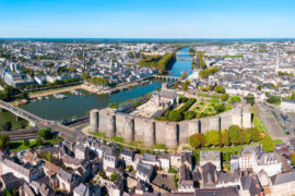 Aerial view of Angers, France.