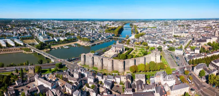 Aerial view of Angers, France.