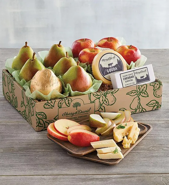 How to say thank you with a gift box of apples and pears.