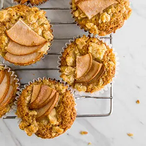 Pear recipes with several pear muffins.