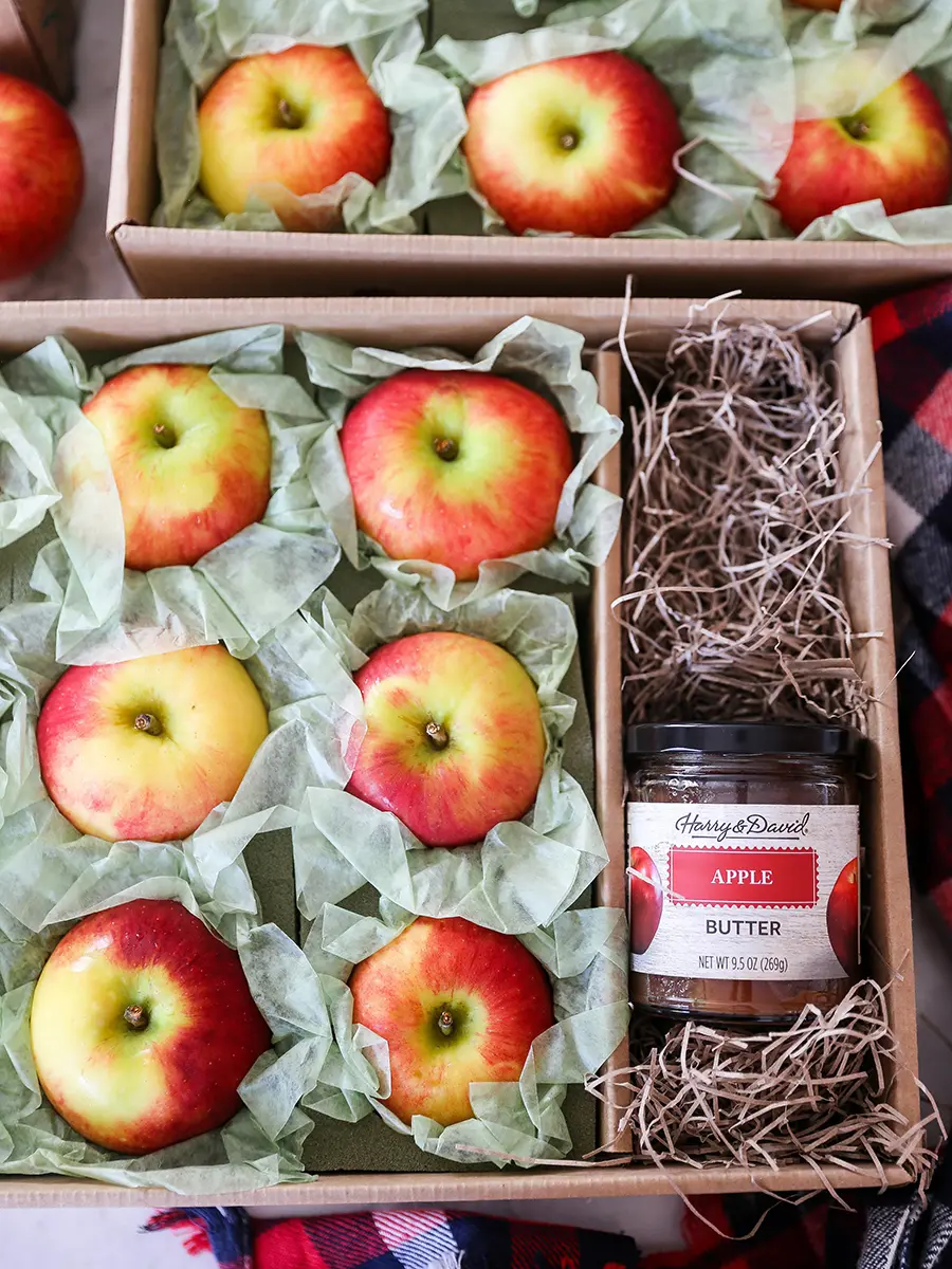 Apple cider cocktail ingredients in a box.