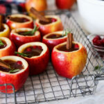 Apple Cider and Cranberry Cocktail Served in Apple Cups