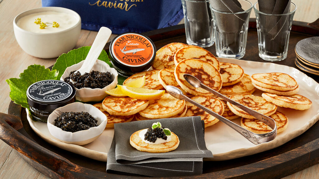 Caviar spread on a plate.