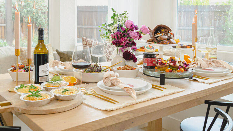 Thanksgiving potluck table.