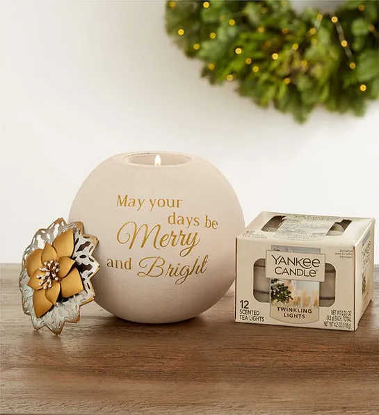White elephant gift ideas with an engraved candle holder.