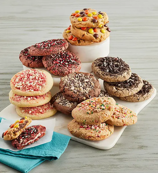 Collection of different cookies on a plate.