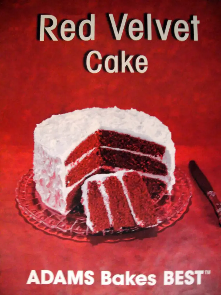 History of red velvet cake poster.