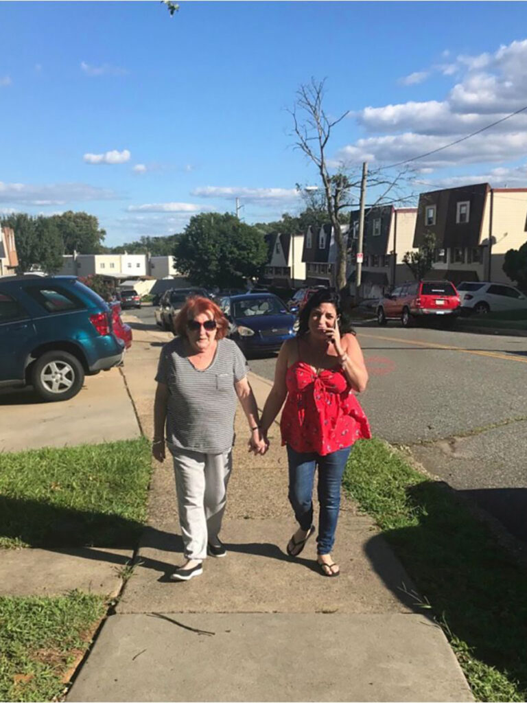 caregiver story mom and i taking a walk