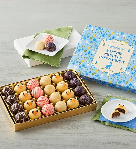 Easter gift ideas with a box of truffles.