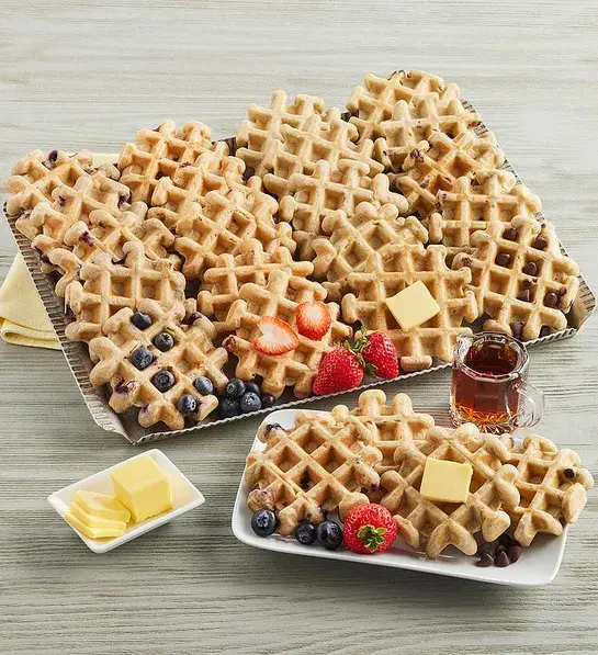 What is gluten free with a plate of gluten free waffles.