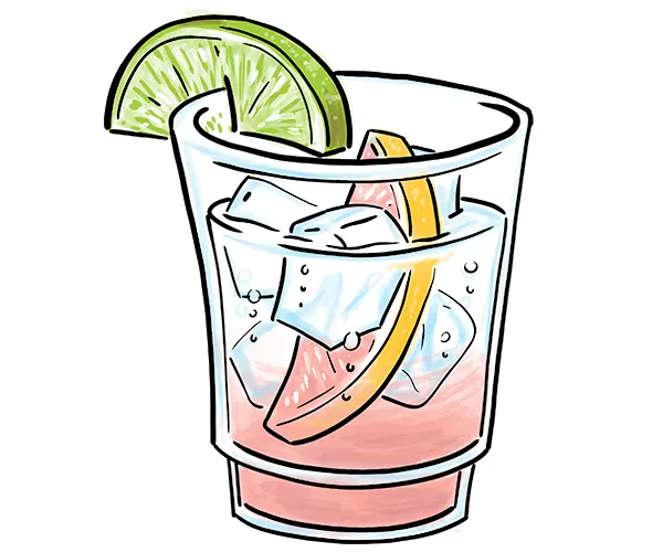 Grapefruit paloma drawing.