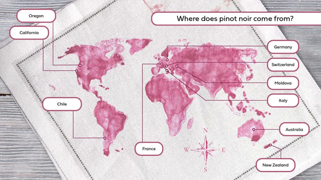 Pinot noir location growing map.