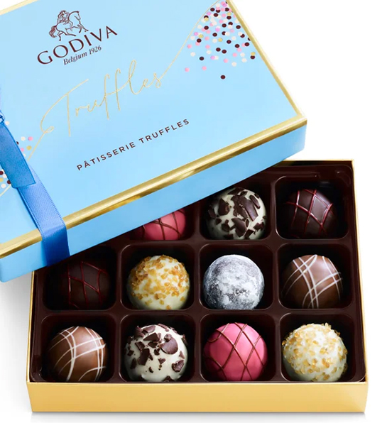 Regalos únicos de agradecimiento con una caja de chocolates Godiva.