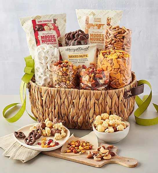 How to stock a pantry with a basket of salty and sweet snacks.